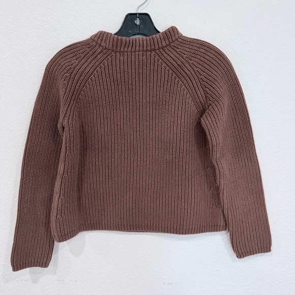 Quince 100% Organic Cotton Fisherman Crew Sweater Brown Women’s Size X-Small - Picture 3 of 4